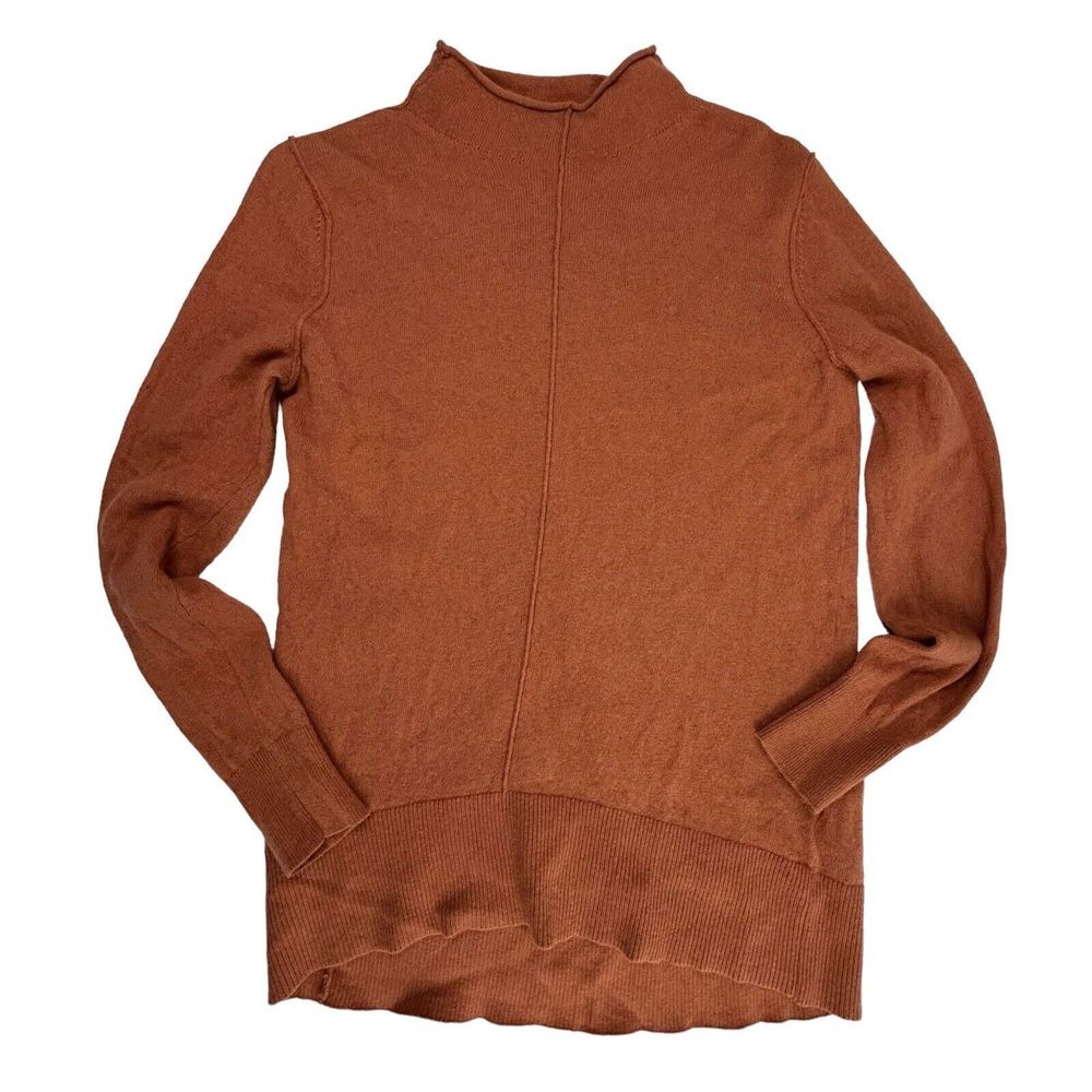 Banana Republic Funnel Neck Tunic Sweater Size Small Clay Italian Wool Cashmere